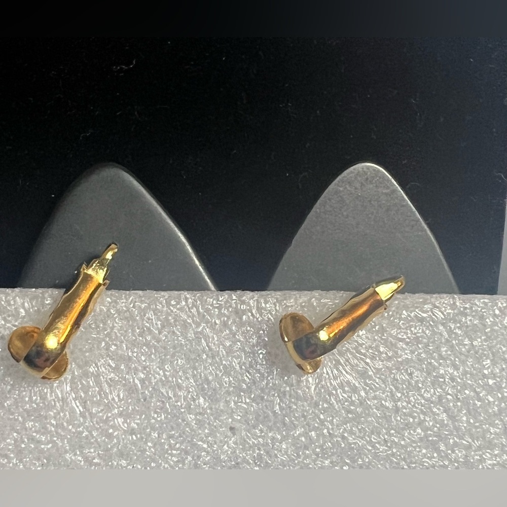 Vintage 80’s Techno Multicolor Triangle Clip On Earrings - Picture 3 of 6